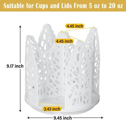 360 Degree Rotating Coffee Cup Holder With Four Compartments Lid Organizer For Countertop Coffee Station At Home Or Office