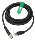 X-Coded M12 8-Pin to RJ45 Ethernet Cable for Cognex Basler In-Sight Vision Sensors and Basler Vision Cameras, 3m black cable