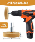 Decal Eraser Wheel Adhesive Remover For Pinstripes, Vinyl Tapes And Stickers, Rubber Wheel For Drill featured with dimensions and weight.