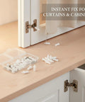 Spring Latch Repair Kit For Curtains Blinds And Cabinets No Tools Needed Easy Install Pins And Staples 130 Piece Set on cabinet hinges
