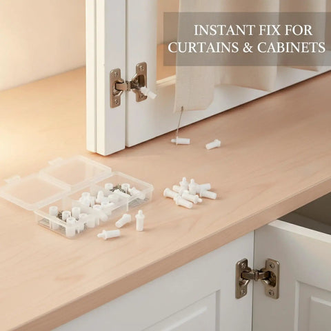 Spring Latch Repair Kit For Curtains Blinds And Cabinets No Tools Needed Easy Install Pins And Staples 130 Piece Set on cabinet hinges