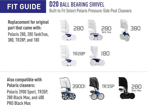 D20 Ball Bearing Swivel Replacement For 280 380 3900 Sport TR28P TR35P 180 Models Built Tough For Off Road Rides Snowmobiles And ATV Use Durable Easy Install, fit guide