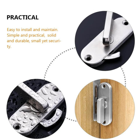 Heavy Duty Stainless Steel Sliding Door Lock Privacy Latch For Barn Doors, Easy To Install No Hassle, Durable Security Bolt
