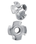 4 Prong Tee Nuts Zinc Plated Carbon Steel For Woodworking And Furniture, heavy duty T nuts with strong threaded socket, pack view