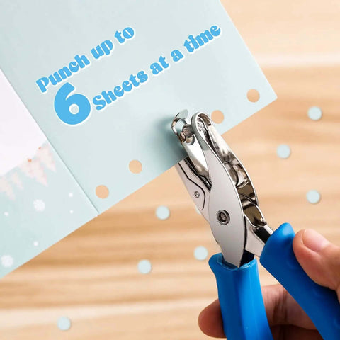 12 Pack One Quarter Inch Single Hole Paper Punch Set With Easy Grip Handles Circle Punches in multicolor punching paper