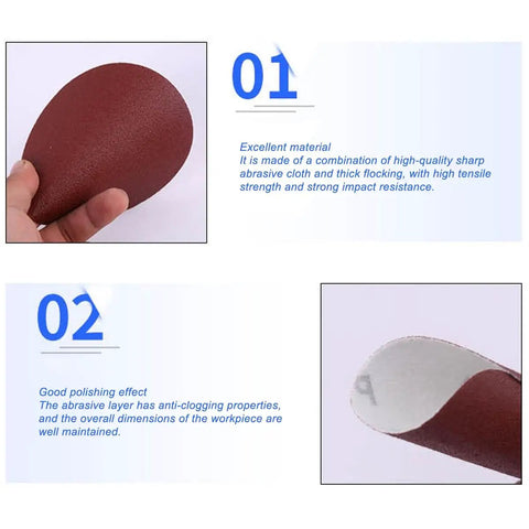Get This Awesome 100 Piece 7 Inch Hook And Loop Sandpaper Disc Set With Grits From 60 To 1000 For Wet Or Dry Sanding Projects And Polishing That Gets The Job Done Smooth And Quick Every Single Time, shows high-quality sandpaper material.