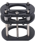 Precision Router Lift Table Mechanism Featuring Four Jaw Milling System Crank Handle Quick Height Tuning Solid Aluminum Alloy Base close-up view