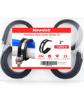 Ten Pack 2 Inch Stainless Steel Cable Clamps with Rubber Cushioned Hose Clamp in Packaging