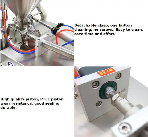 Pro Automatic Liquid Filler And Sealer serving zero hassle quantitative dosing for sauces ketchup and thick pastes with detachable clasp.