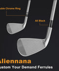 Premium.370 Inch Iron Ferrules For Taper Tip Golf Shafts, 12 Pack With Black And Double Chrome Ring on golf irons