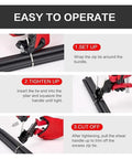 Instructions for using Heavy Duty Stainless Steel Cable Tie Tool Kit With 150 Pcs Metal Zip Ties for Fence, Garden, And Electrical Use.