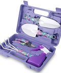 5 Piece Garden Tool Set With Floral Print And Ergonomic Handles Includes Trowels Rake Weeder Pruner Shears And Sprayer Plus Carrying Case