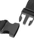 Close-up of durable black buckle for Top Shelf Electrician Tool Belt With Spacious Multi Pocket Waist Pouch rugged industrial build.