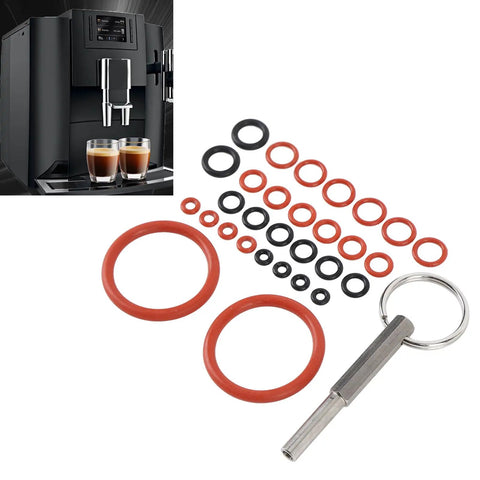 Fix Leaky Coffee Maker With Silicone O Ring Repair Kit Has Tool Stainless Stops Drips High Heat Seal Prevents Water Damage Makes It Lit Install Takes Seconds Save Cash Skip Buying New Unit Keep Brew Smooth Bad Boy No Cap. silicone O-rings and steel tool