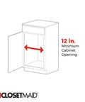 Top Shelf Pull Out Cabinet Organizer with 12 in. minimum cabinet opening for heavy duty pantry use, clean white design.