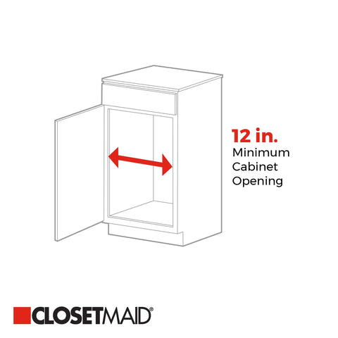 Top Shelf Pull Out Cabinet Organizer with 12 in. minimum cabinet opening for heavy duty pantry use, clean white design.