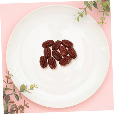 Realistic Faux Walnut Mini Nuts Set For Dollhouse And Miniature Food Photography Props Diy Crafts Home Decor And Party Decorations 10 pieces on plate