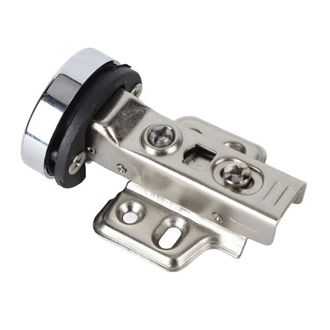 Stainless Steel Glass Cabinet Door Hinge With Hydraulic Damping Buffer No Slam Soft Close For Bookcase Doors 2 Pack Middle Bend Half Overlay 9mm
