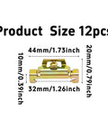 12 Pieces DIN Rail Mount Terminal Block End Stoppers For 35mm DIN Rail, Galvanized Iron Screw Type, dimensions with measurement