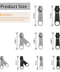 All In One Zipper Repair Kit With 85 Pieces Do It All Quick Fix Set Including 3 Size Sliders And Pulls For Metal, Plastic And Nylon Zippers