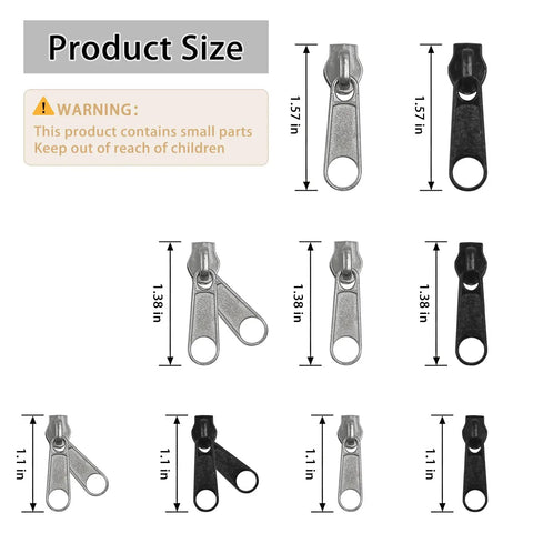All In One Zipper Repair Kit With 85 Pieces Do It All Quick Fix Set Including 3 Size Sliders And Pulls For Metal, Plastic And Nylon Zippers