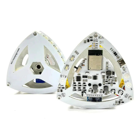 Self Balancing Cube Gyro Kit for Science Education and Creative STEM Learning, a Kid-Friendly Hands-On Physics Toy to Explore Balance, Center of Mass, Torque, and Critical Thinking with Fun Experiments, white ABS, front view