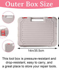 Pink 103 Piece DIY Tool Kit In A Compact Storage Case Built For Women And Beginners With Outer Box Size Dimensions
