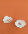 Built Like A Tank Double Industrial Vacuum Suction Cup With Automatic Chuck For Robotic Manipulators And No Sweat Production Line Work Gets Done Right In Dp Four Five Pack - two white suction cups on orange background.