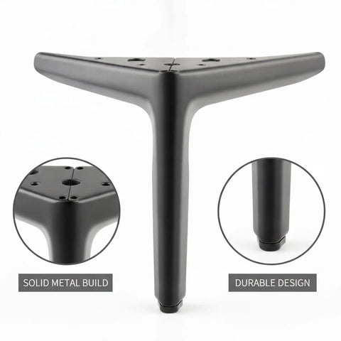 Beefed Up Carbon Steel Replacement Legs For Sofas, Beds, And Cabinets, Rock Solid Wobble Free Support With Direct Mounting Points