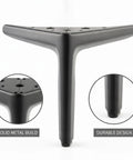 Sturdy Wobble-Free Replacement Furniture Legs For Sofas, Beds, And Cabinets, Carbon Steel Build, Leveling Support