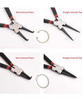4 Pack Heavy Duty Snap Ring Pliers Set 7 Inch C Clip Pliers Kit With Straight And Bent Jaws For Internal And External Use