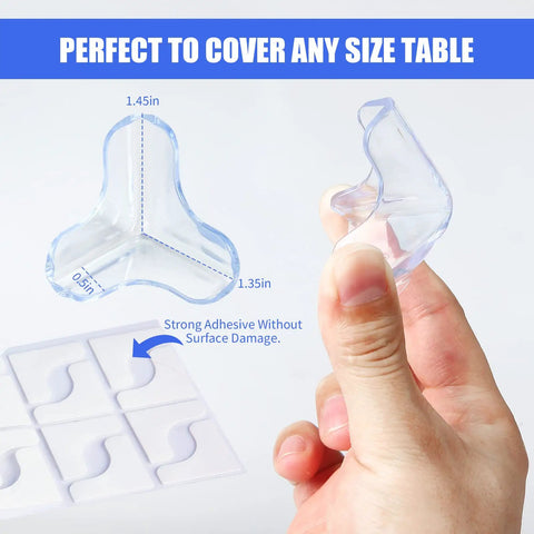Clear Baby Proofing Corner Shields For Cozy Home Spaces Comes With Eight Rock Solid Transparent Table Edge Bumpers measuring 1.45in x 1.35in
