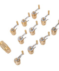 Brass Watch Winder Tool Set For 7750 2892 2836 Movements DIY Horology Gear, 11 brass pieces with hand cranks for repair.