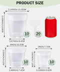 Product size chart with See Through Seed Starter Pots 30 Pack Clear 3 To 5 Inch Plant Pots With Drainage Holes and a red can