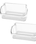 2-Pack Refrigerator Door Bin Shelf Replacement 240324502 Compatible with Crosley Frigidaire Kenmore, clear resin bins