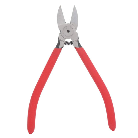 Heavy Duty Wire Stripper And Diagonal Pliers Automatic Stripping with red frosted grip handles and narrow jaws for electrical tasks.