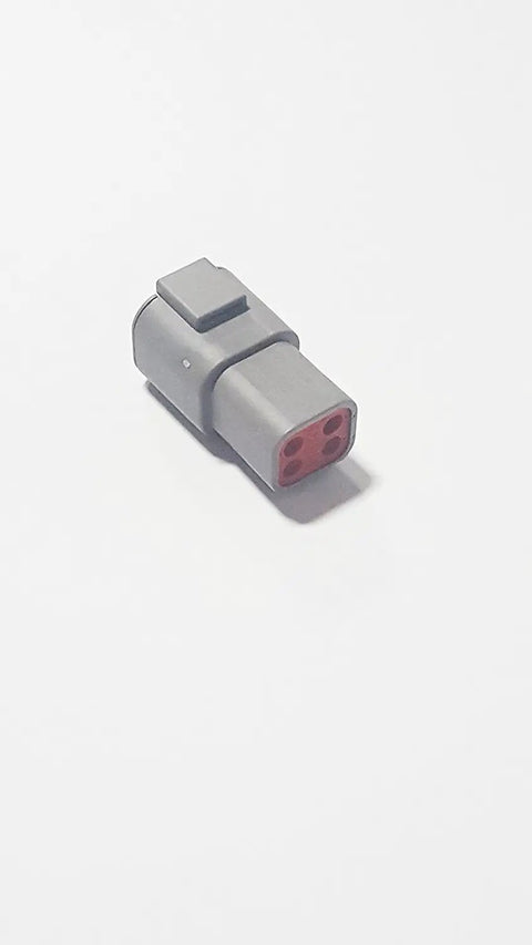 Heavy Duty Dtp044P Deutsch Four Pin Connector Pack Of Five Hundred 12 Gauge Housing for 10 12 14 Wire shown from the side