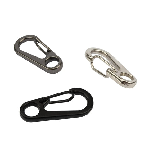 Mini Carabiner Clip 10 Pack Aluminum Alloy Tiny Spring Snap Hooks For Paracord EDC Keychains And Backpack Gear Black Multipurpose
