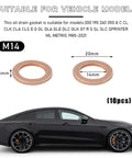 Oil Drain Plug Gasket Set 14mm Copper Crush Washers 10 Pack Premium Replacement Seals suitable for vehicle models diagram