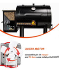 Universal 2.0 RPM Auger Motor Replacement For Most Pellet Grills 120V 60Hz Two Pole With UL1332 Wiring shown with grill