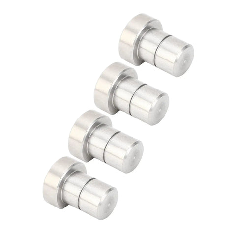 4Pcs 3/4 Inch Stainless Steel Bench Dogs Hold Boards Dead Tight In 19mm Workbench Holes with flat sides shown from the front.