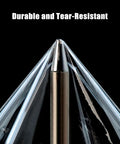 4 Inch Shrink Wrap Roll 500 Feet With Handle Two Pack Lightweight Plastic Wrap shown close-up with durability text