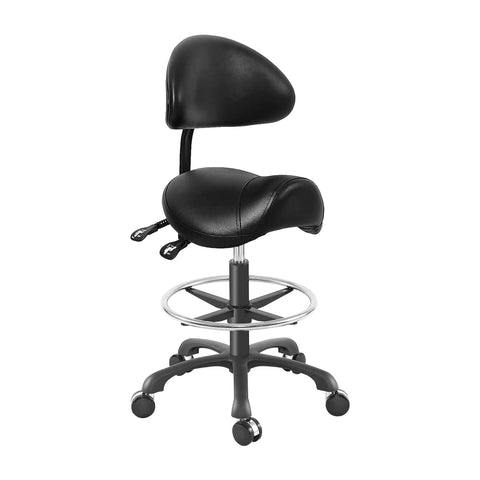 Ergonomic Adjustable Drafting Chair With Oversized Saddle Seat For Salon And Workshop, Heavy Duty Esthetician Stool, Black