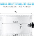 Thermostat Lock Box With Combination Lock Clear Wall Guard Fits Most 6.5 By 4.6 By 2.1 Inch Thermostats Or Smaller White 2 Pack dimensions