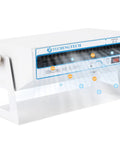 Ionizing Air Blower For Static Elimination, ESD Ionizer Fan with positive and negative ion symbols visible, 110V