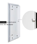 Heavy Duty Steel Access Panel With Locking Key For 24 Inch Drywall Cutout Ceiling And Attic Hatch Two Pack showing prepared screw holes and included screws.