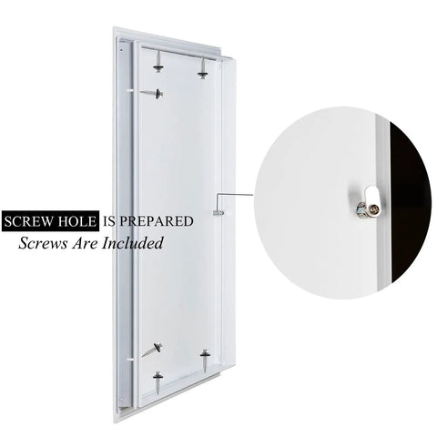 Heavy Duty Steel Access Panel With Locking Key For 24 Inch Drywall Cutout Ceiling And Attic Hatch Two Pack showing prepared screw holes and included screws.