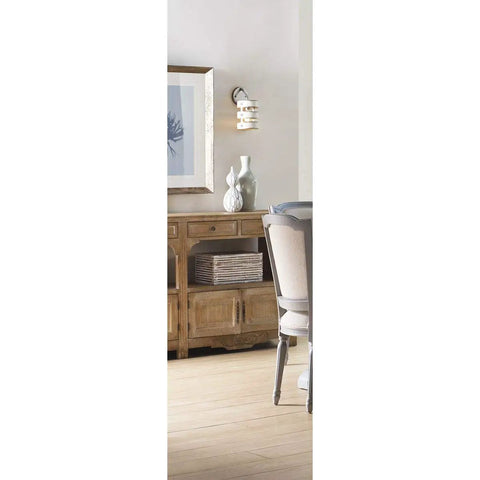 Room with Gulliver Sconce Graphite Finish With Embossed Wood Grain Metal Banding Dual Tone Rustic Modern Farmhouse And Coastal Industrial Lighting