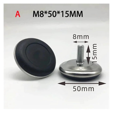 Easy Twist Adjustable Furniture Feet Screw In For Tables Chairs And Sofas 4 Or 8 Pcs Fits M6 M8 M10 metal feet, M8 50x15mm