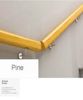 Premium Slick Wooden Stair Handrail Featuring Hella Secure Wall Mount Non Slip Grip For Indoor Outdoor Living Spaces And Senior Support Classic European Style Dope Wood Finish Solid Heavy Duty Build 400Cm Long with yellow pine finish.